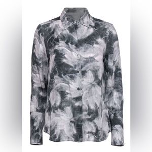 Theory abstract floral silk shirt size S